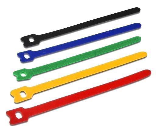 Fascette Fermacavo Multicolor in Feltro Adesivo Set da 10pz TECHLY - immagine 2