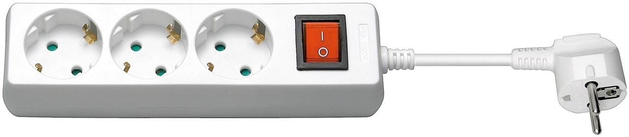 Multipresa 3 Posti Schuko con Interruttore e Cavo 3m GOOBAY - immagine 2