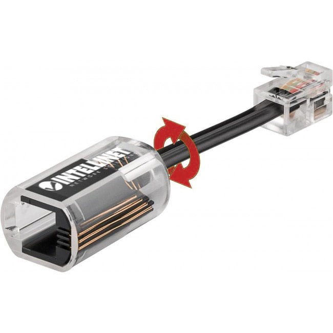 Plug Telefonico RJ10 Antiattorcigliamento per Cornetta Cavo 30mm INTELLINET - immagine 2