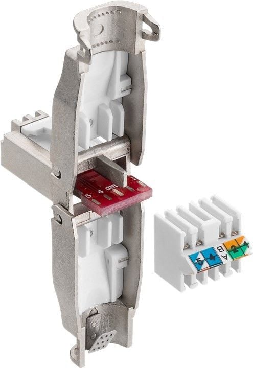 Plug RJ45 Cat.6A Schermato STP Tooless con fermacavo TECHLY PROFESSIONAL - immagine 2