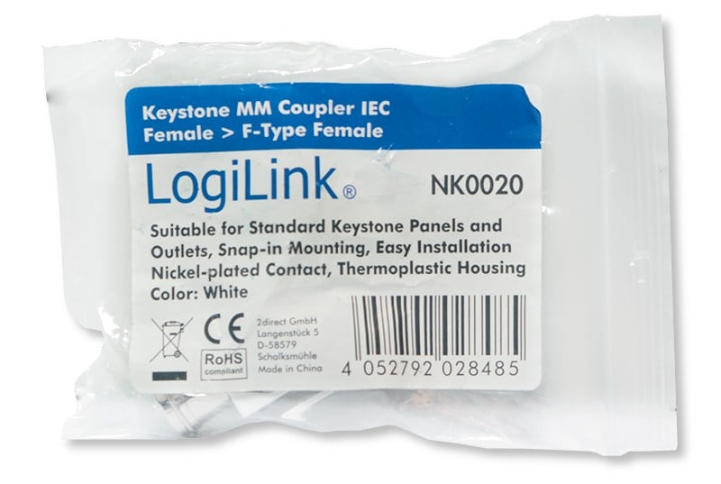 Adattatore Keystone IEC Femmina a F Femmina LOGILINK - immagine 2
