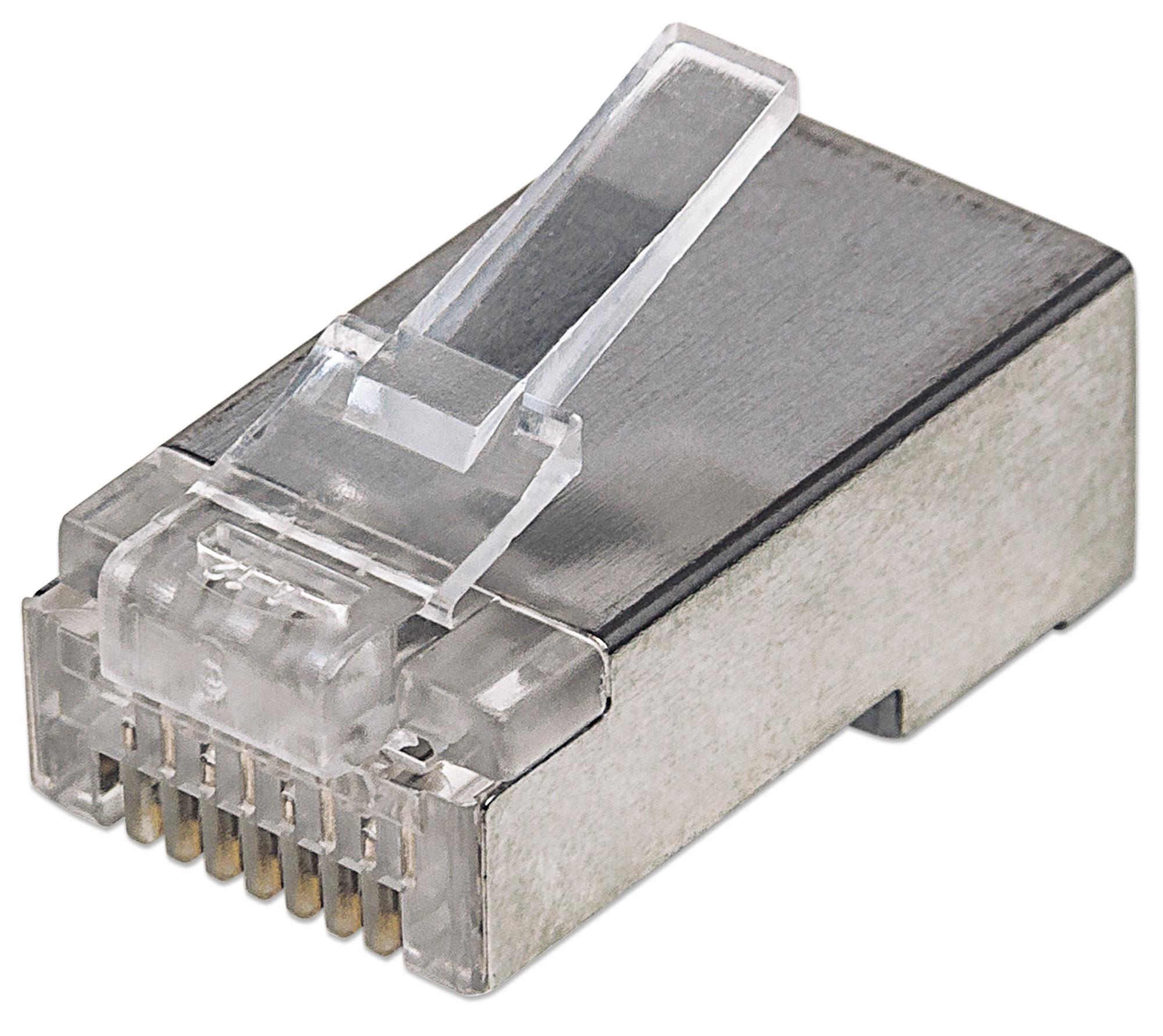 Confezione da 100 Plug Modulari RJ45 Cat.5e STP INTELLINET - immagine 2