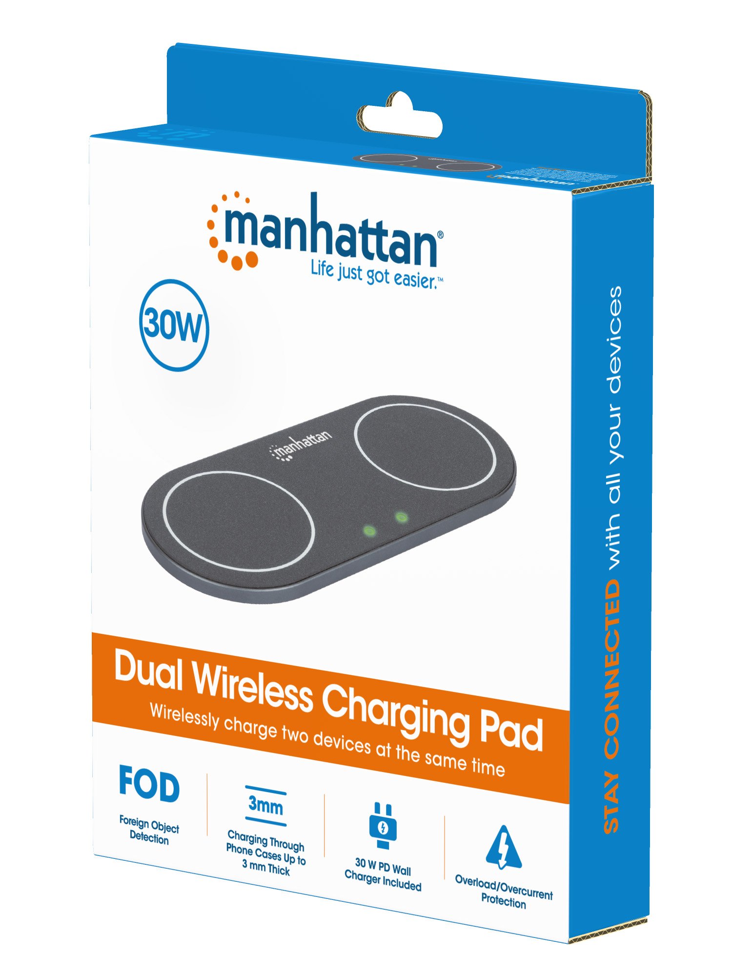 Doppia Stazione di Ricarica Wireless 30W MANHATTAN - immagine 2