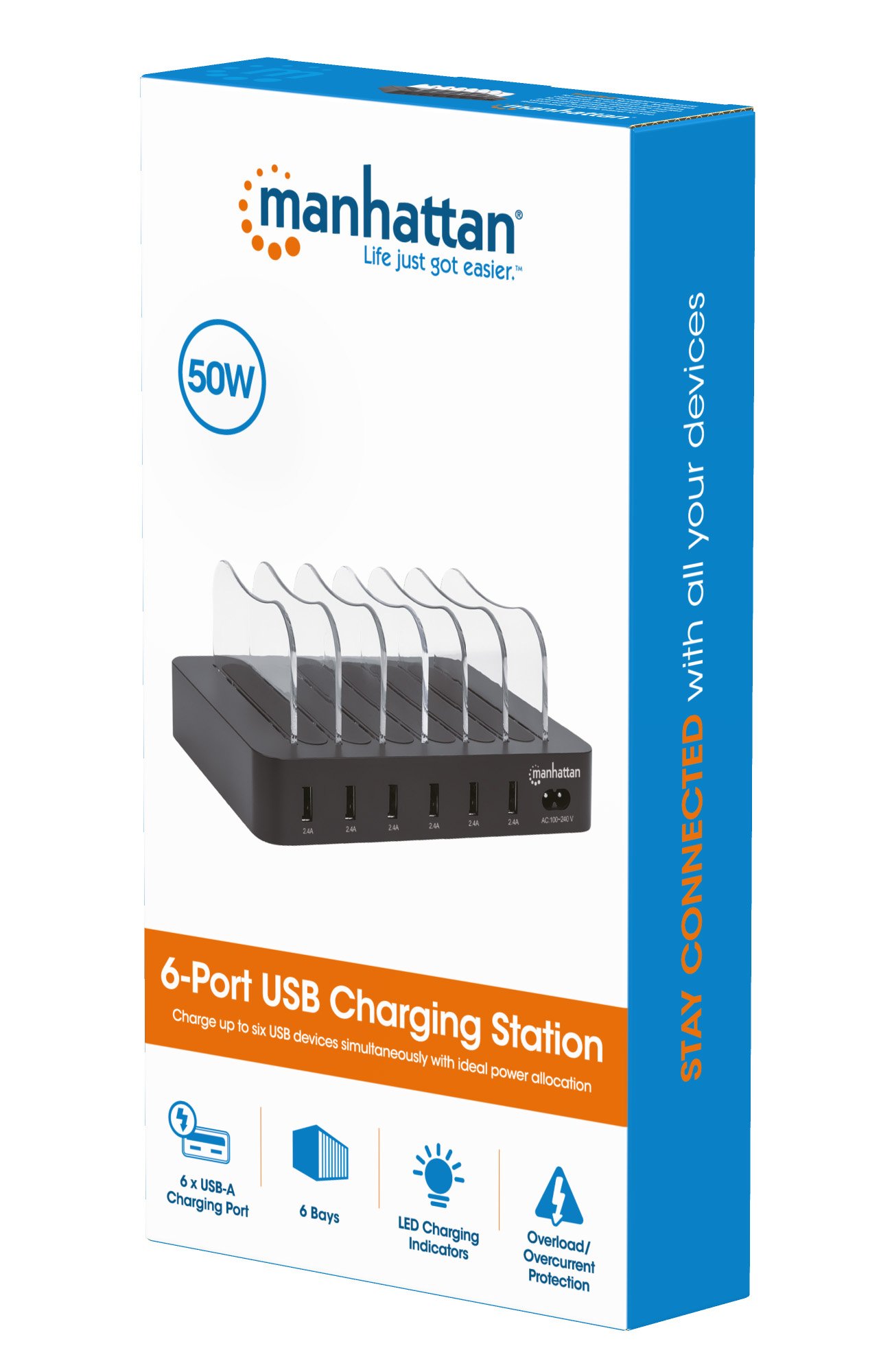 Docking Station Stazione di ricarica 6 porte USB MANHATTAN - immagine 2