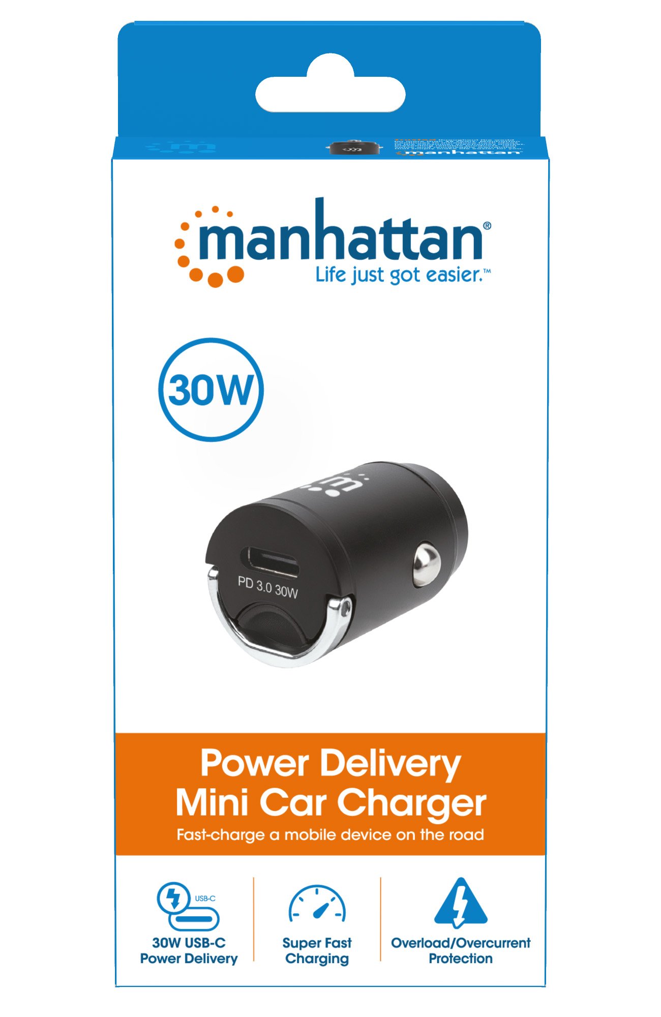 Mini caricabatteria da auto Power Delivery 30W MANHATTAN - immagine 2