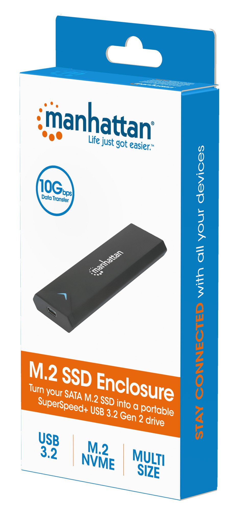 Box Esterno USB 3.2 SSD SATA M.2 NVMe MANHATTAN - immagine 2
