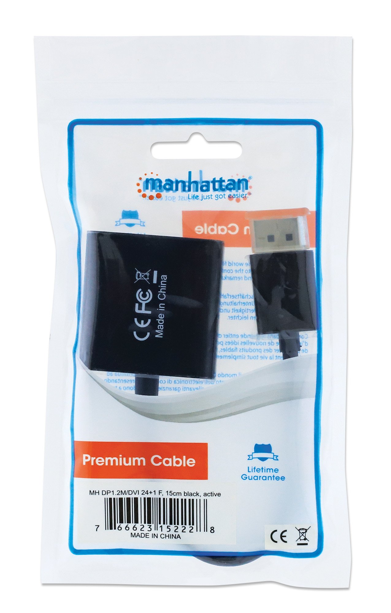 Adattatore da DisplayPort 1.2a a DVI-D MANHATTAN - immagine 2