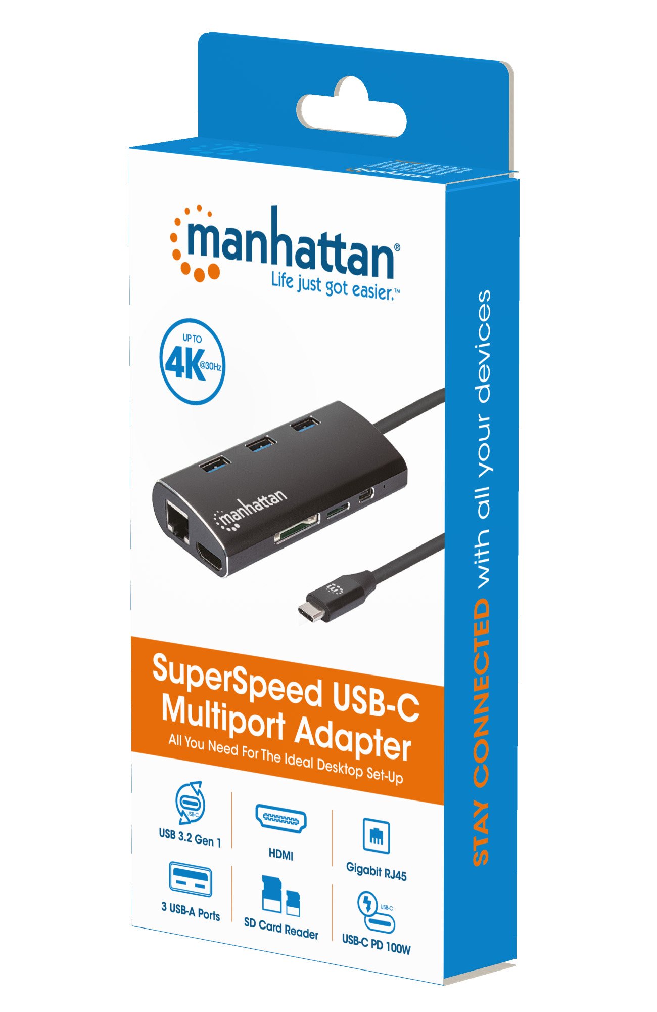 Adattatore USB-C™ SuperSpeed Multiporta MANHATTAN - immagine 2