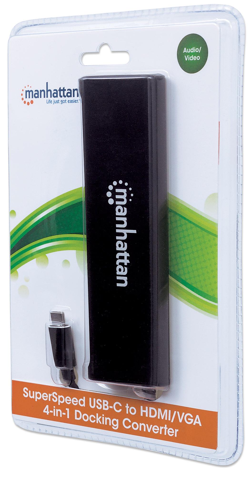 Convertitore USB-C™ a HDMI / VGA Docking Station 4-in-1 MANHATTAN - immagine 2