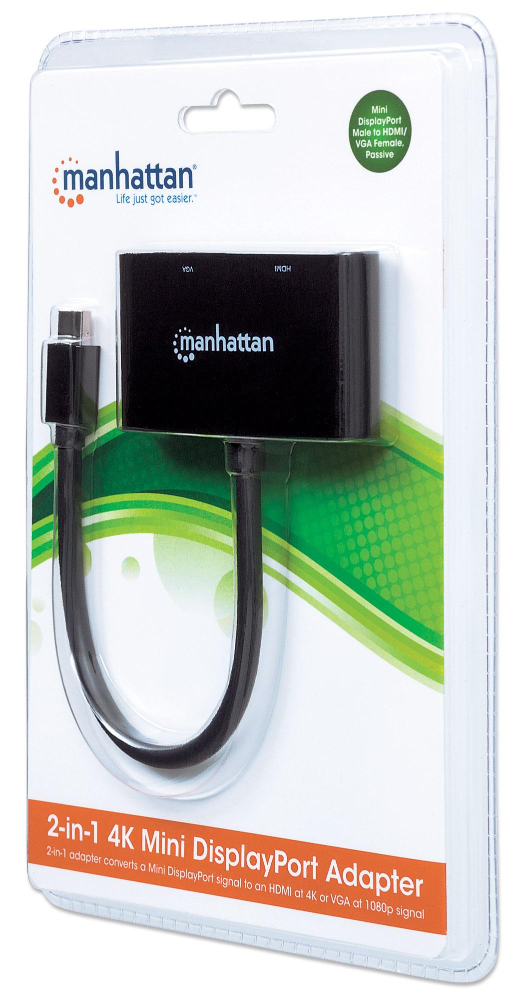 Adattatore Mini DisplayPort 2-in-1 4K HDMI VGA MANHATTAN - immagine 2