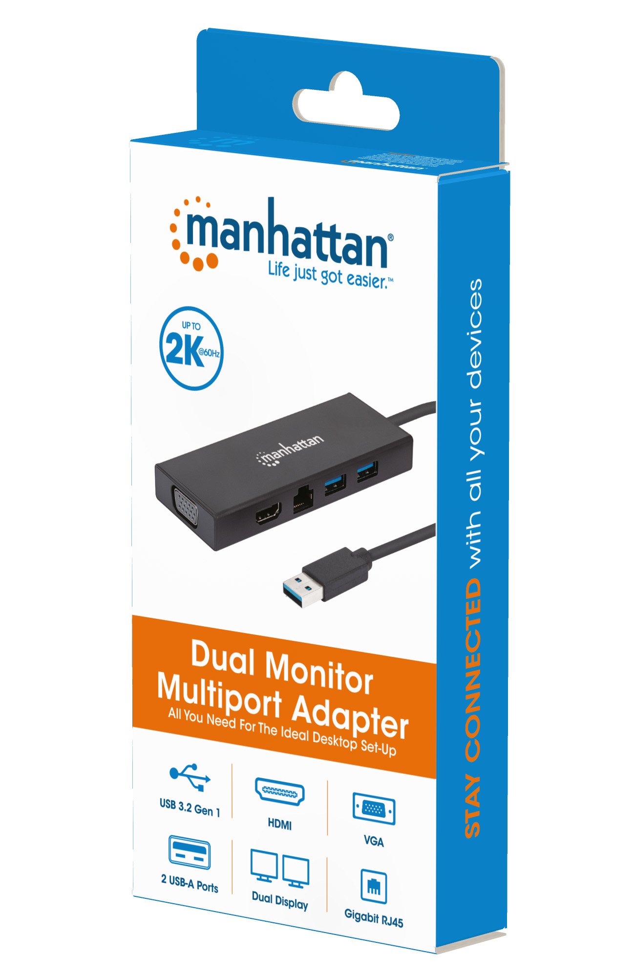 Adattatore SuperSpeed USB Multiporta Doppio Monitor MANHATTAN - immagine 3