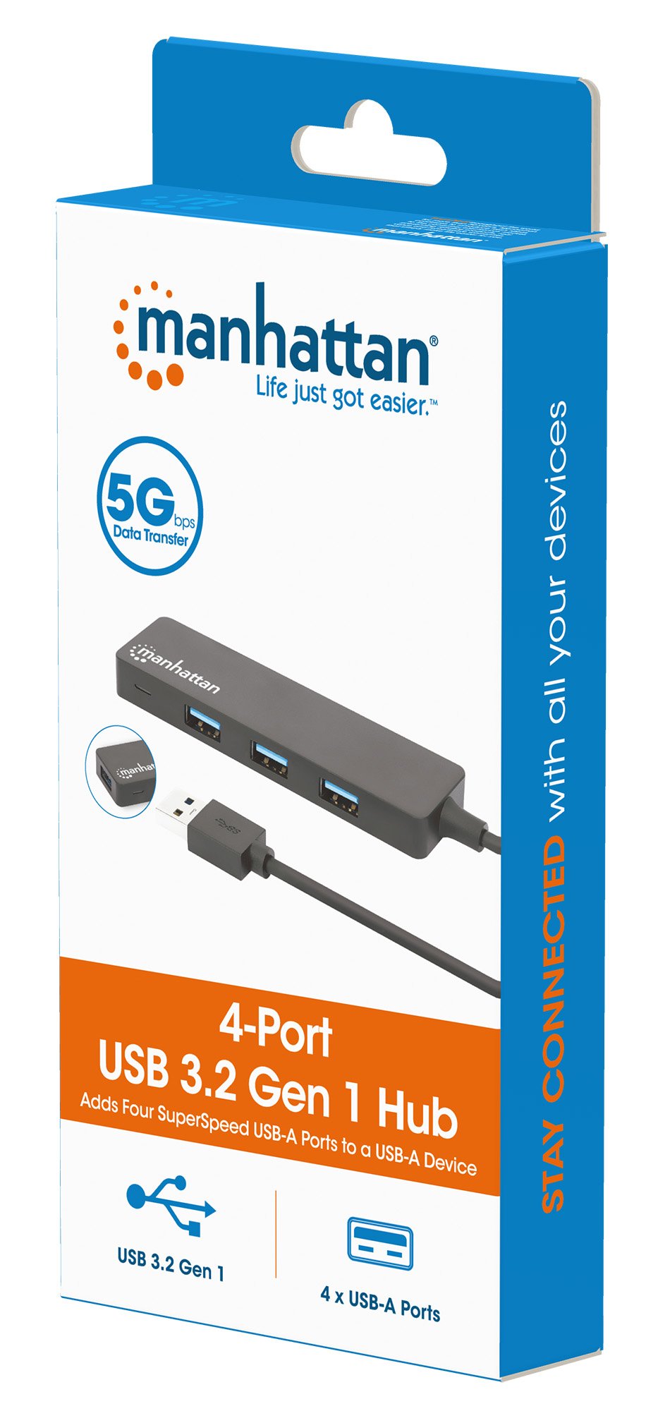 Hub USB 3.2 Gen 1 a 4 porte MANHATTAN - immagine 2