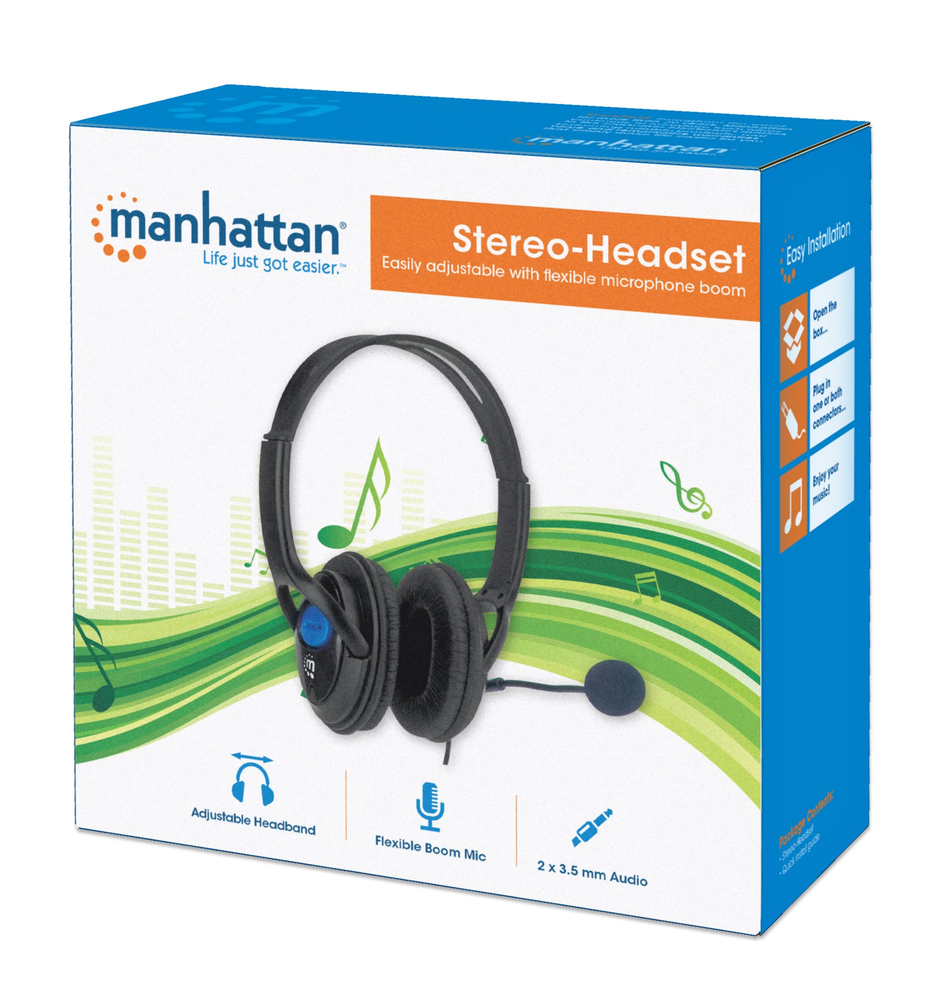 Cuffie Stereo con Microfono Regolabile MANHATTAN - immagine 2
