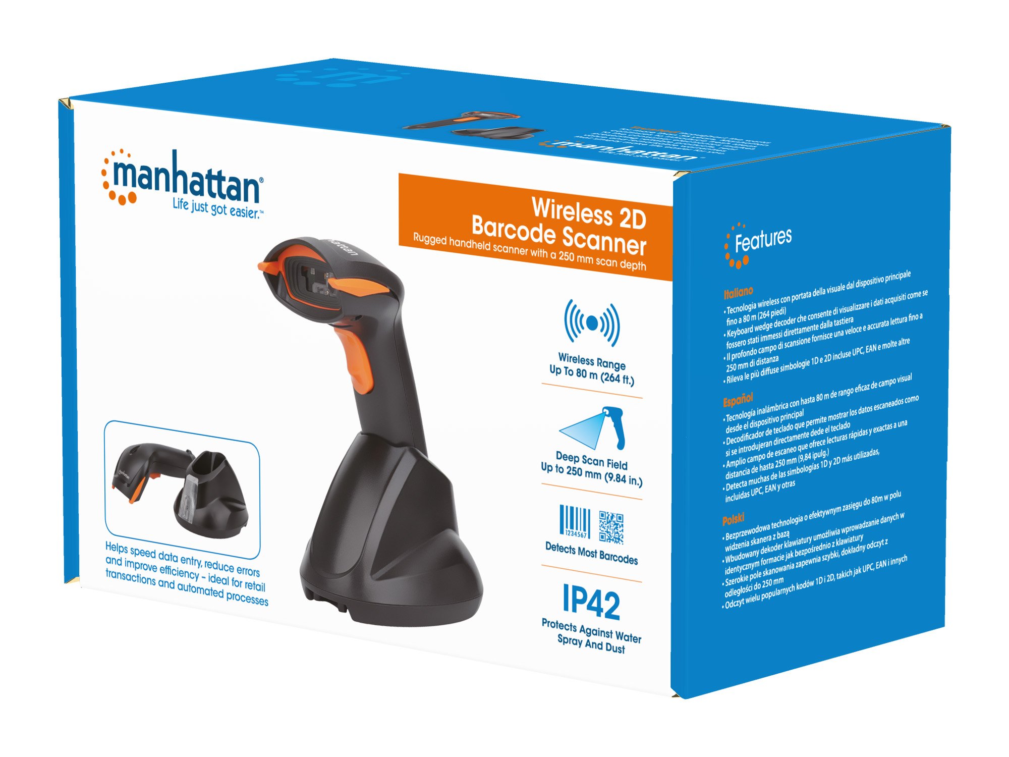Lettore di Codici a Barre 2D Wireless MANHATTAN - immagine 2
