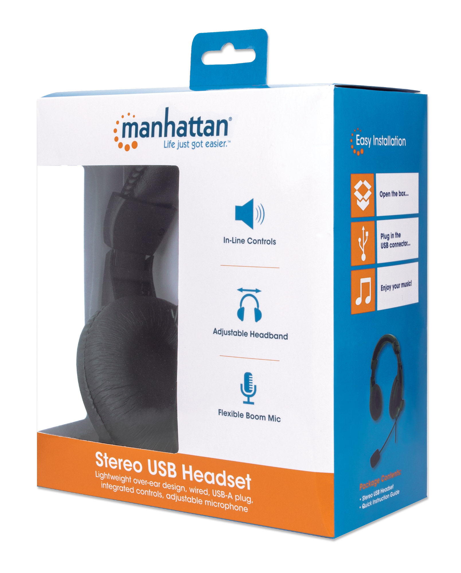 Cuffia Stereo USB con Microfono Flessibile MANHATTAN - immagine 2