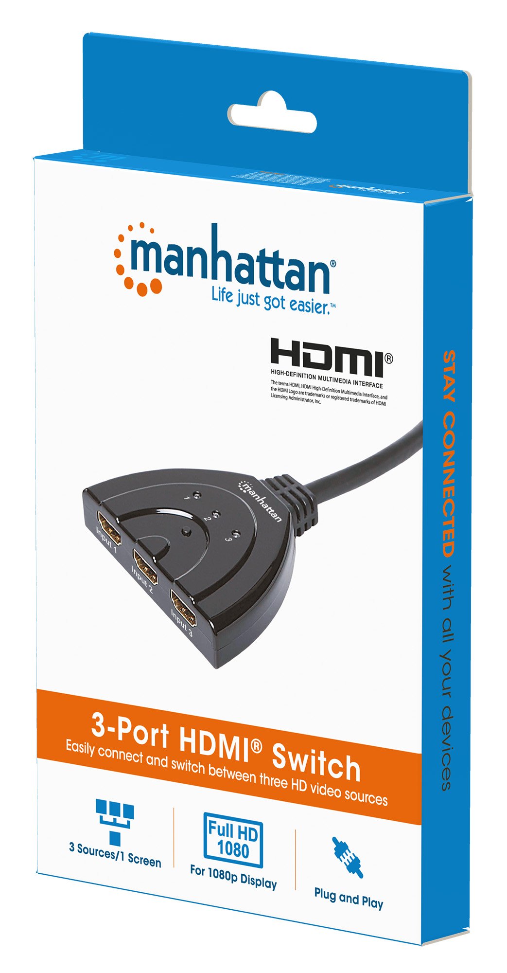 Switch HDMI 3 IN 1 OUT 1080p 3D MANHATTAN - immagine 2