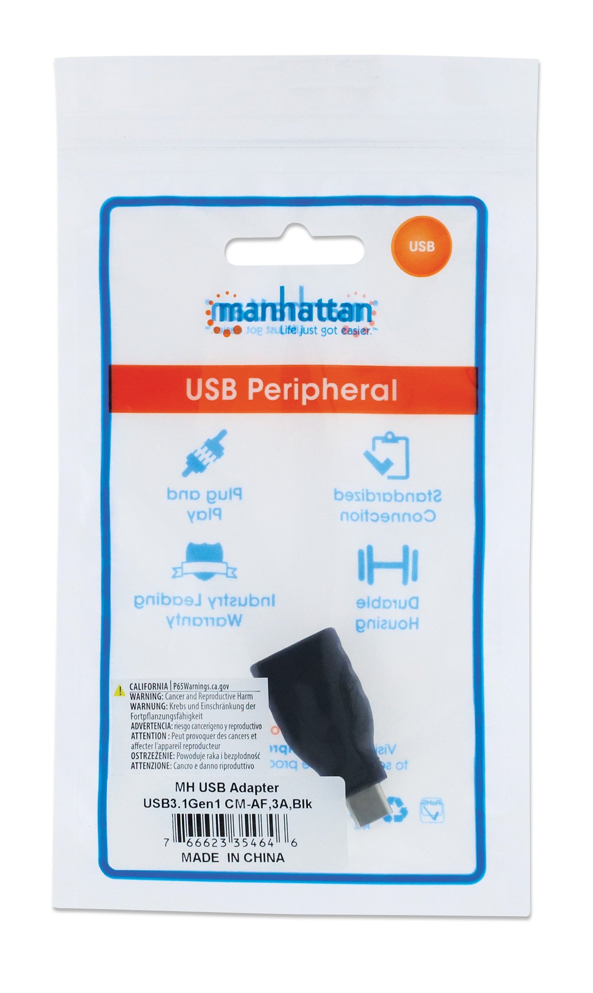Adattatore Convertitore USB-C™ Maschio a USB-A Femmina MANHATTAN