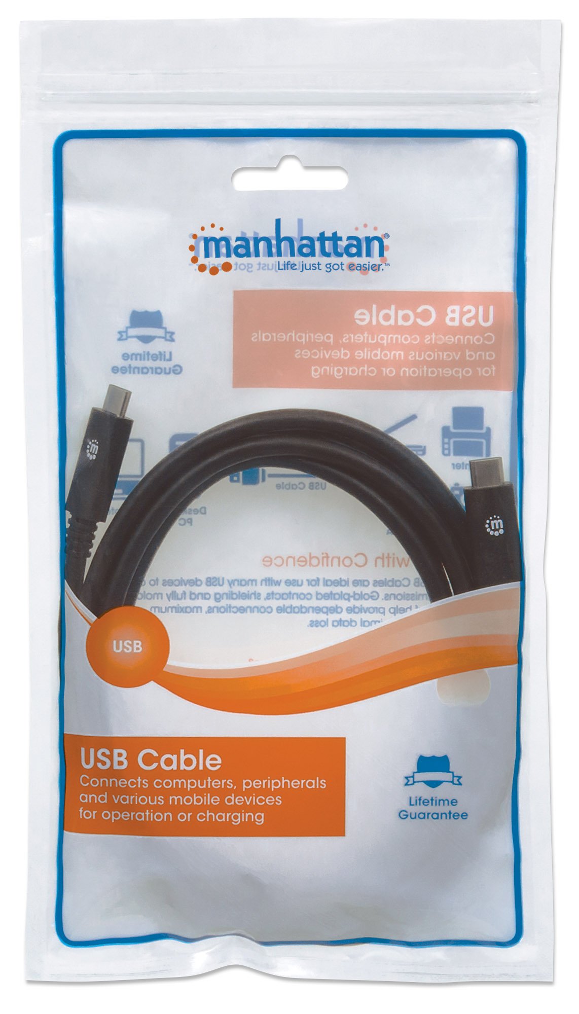 Cavo USB 3.2 Gen 1 SuperSpeed USB-C™ Maschio/Maschio 2m Nero MANHATTAN - immagine 2