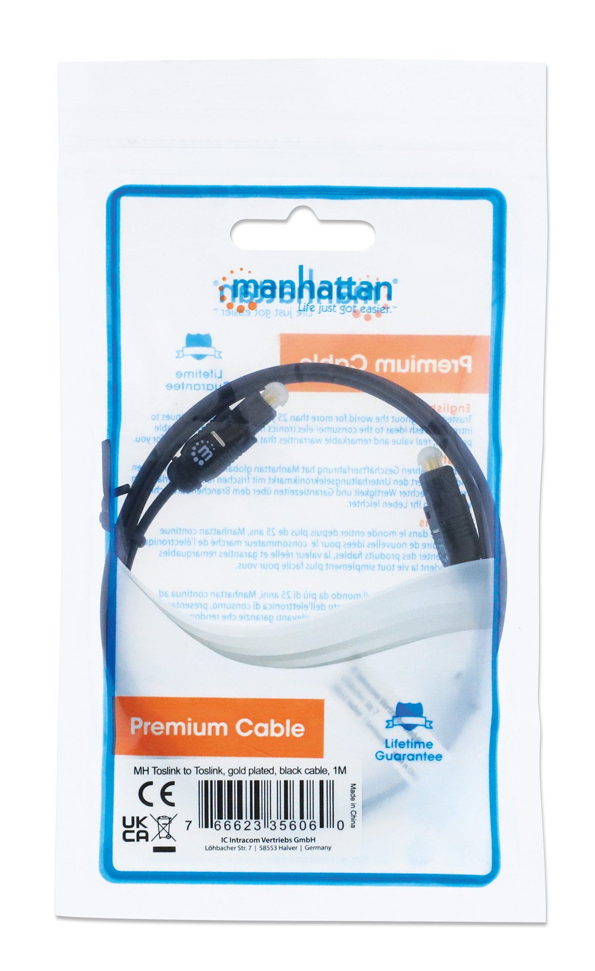 Cavo Audio Ottico Digitale Toslink 1m MANHATTAN - immagine 2