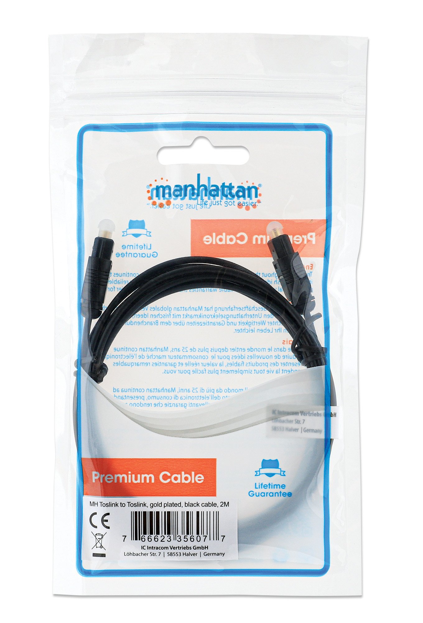 Cavo Audio Ottico Digitale Toslink 2m MANHATTAN - immagine 2