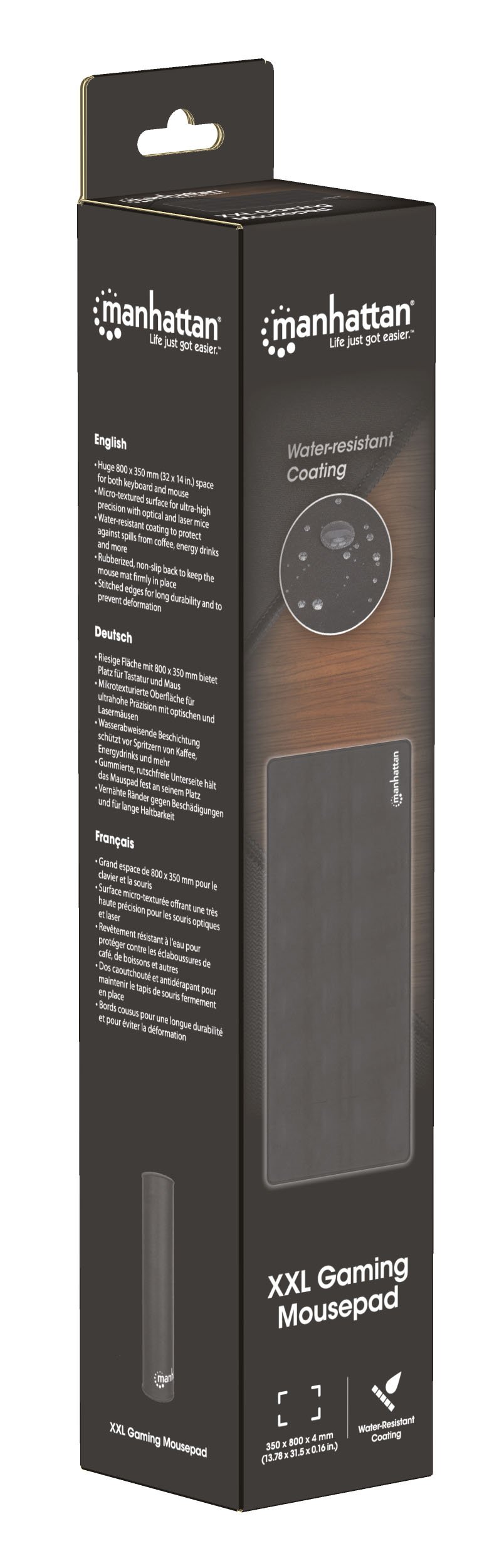 Tappetino Mouse Gaming XXL Standard Nero MANHATTAN - immagine 2