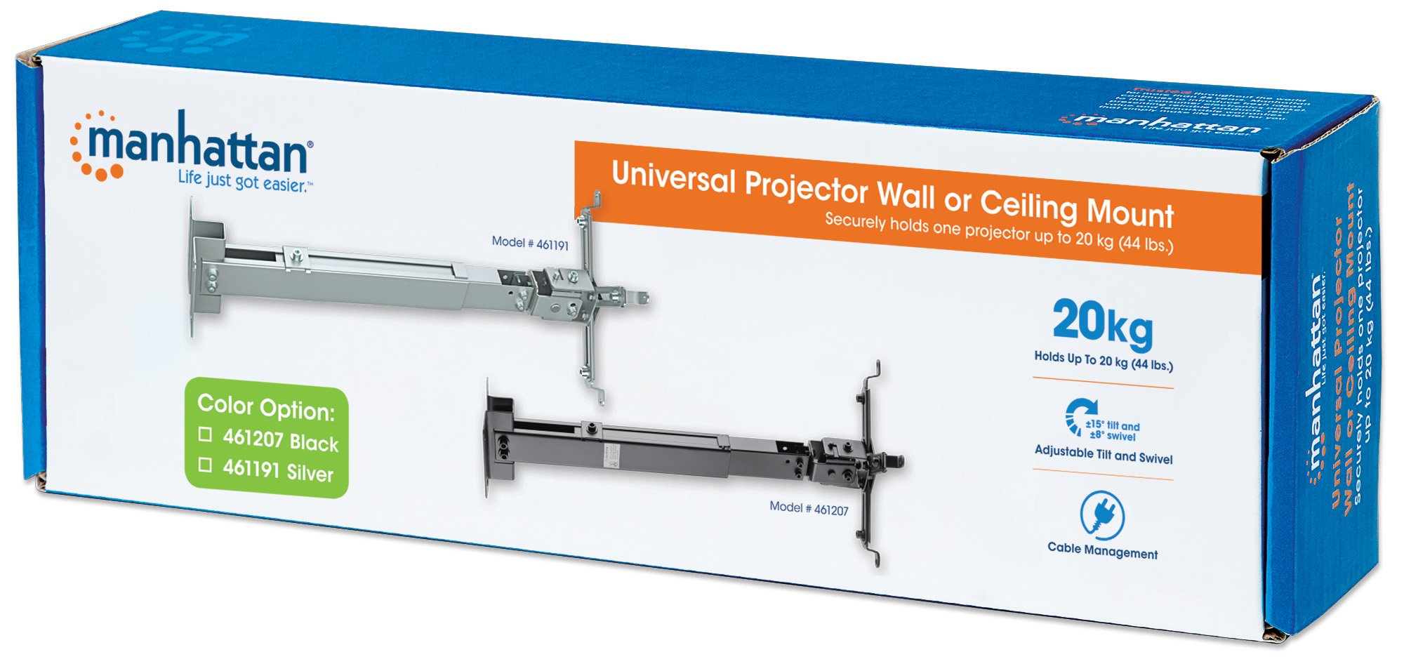 Staffa Universale a Parete-Soffitto per Proiettori Estensione 43-65 cm MANHATTAN - immagine 2