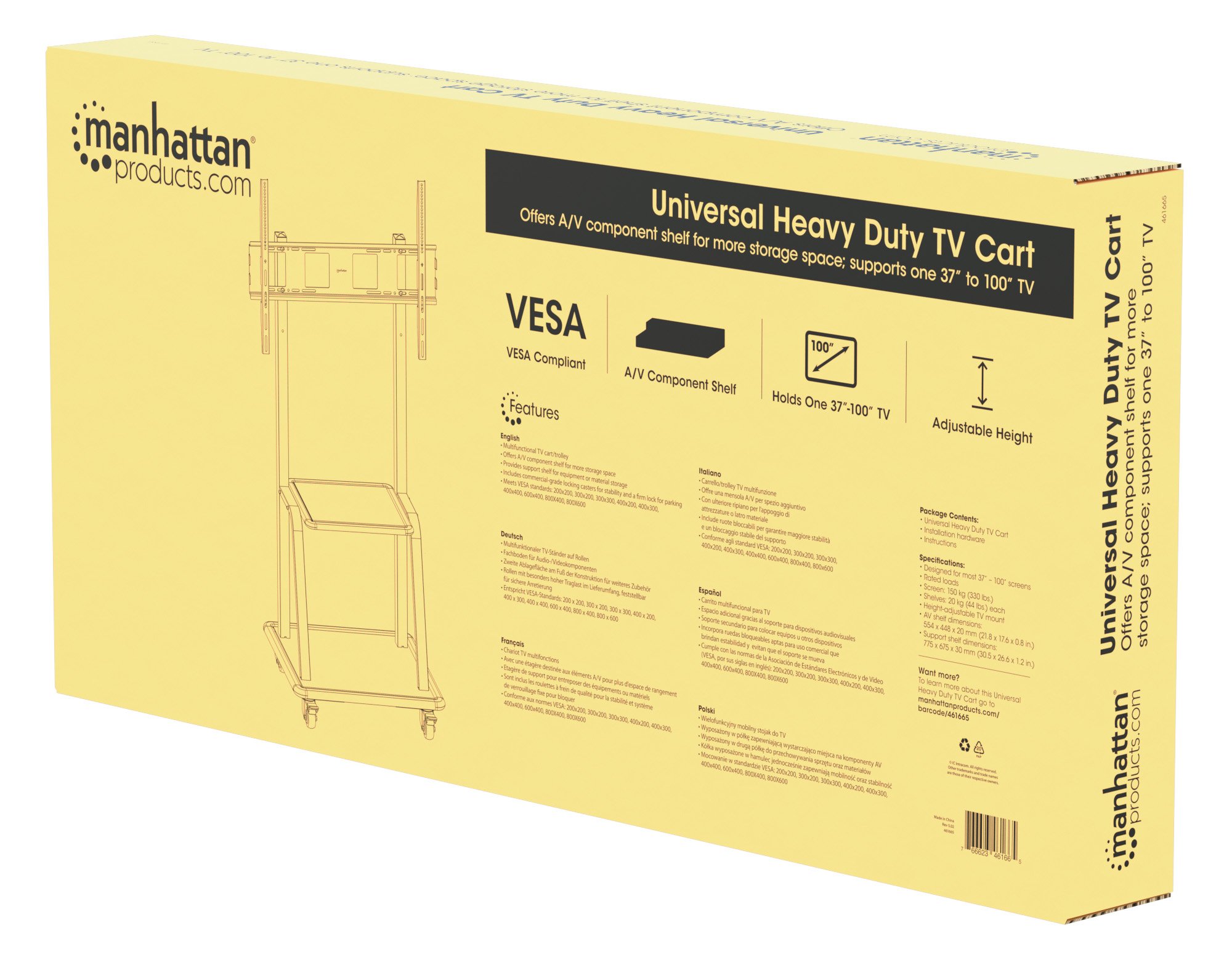Supporto Universale da Pavimento per TV 37-100'' MANHATTAN - immagine 2