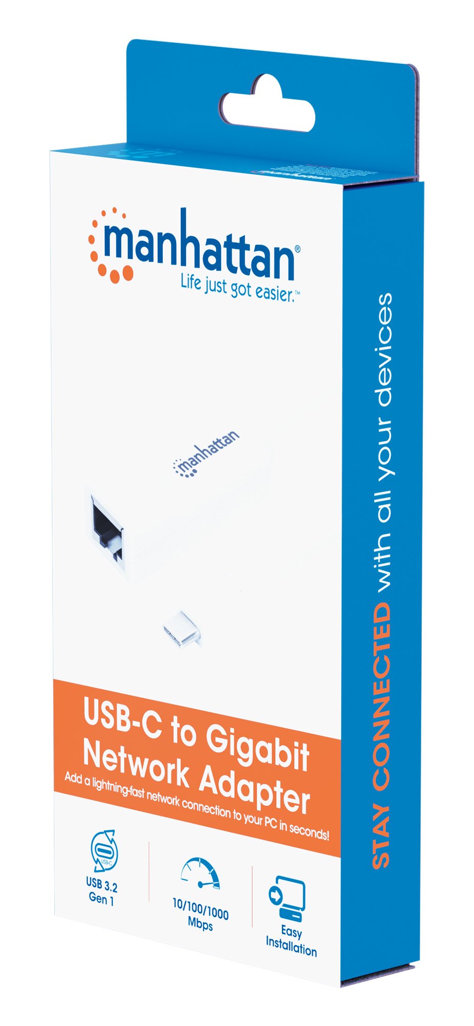 Adattatore Convertitore USB 3.1 Gen 1 da USB-C™ a Rete Gigabit RJ45 MANHATTAN - immagine 2