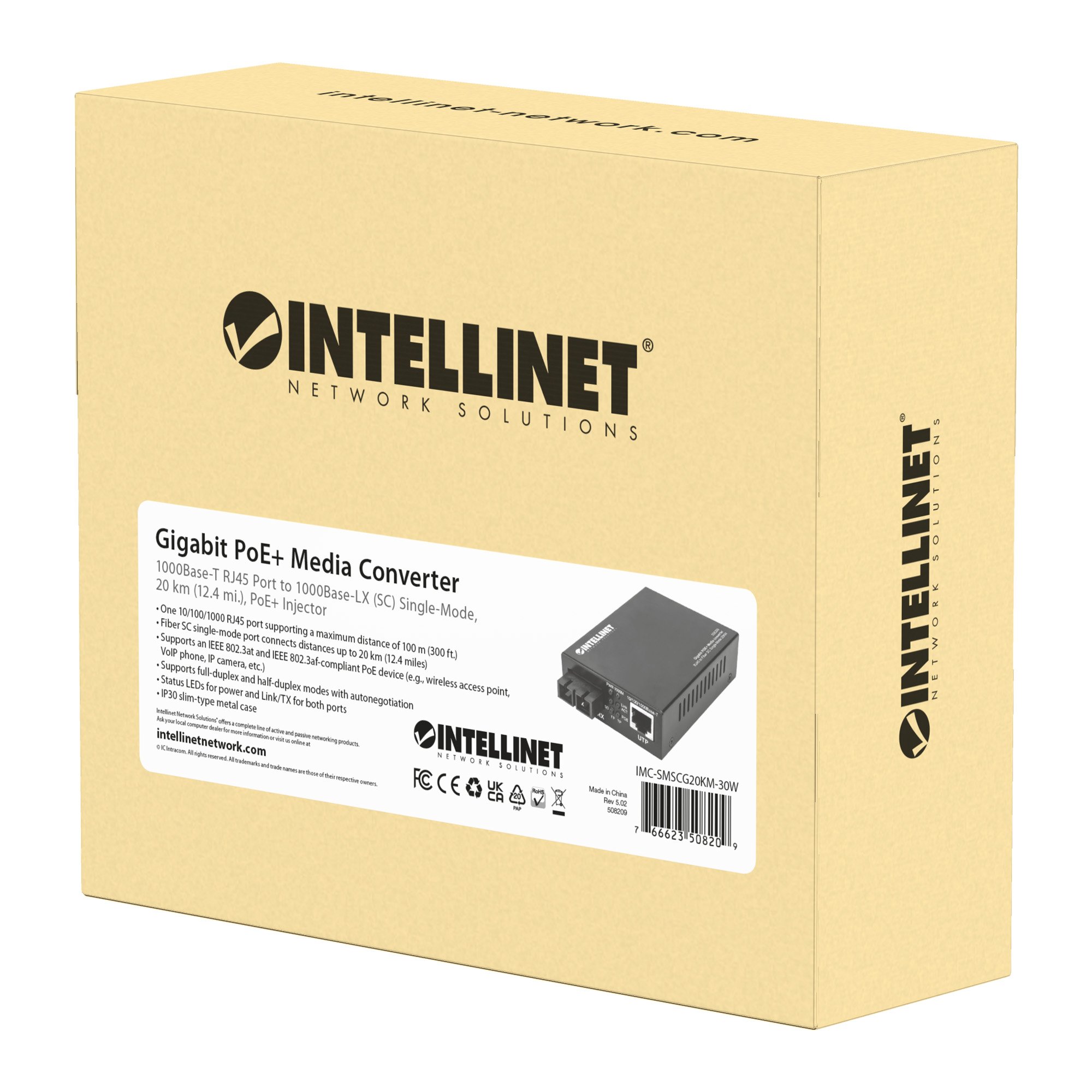 Media Converter Gigabit PoE+ INTELLINET - immagine 2