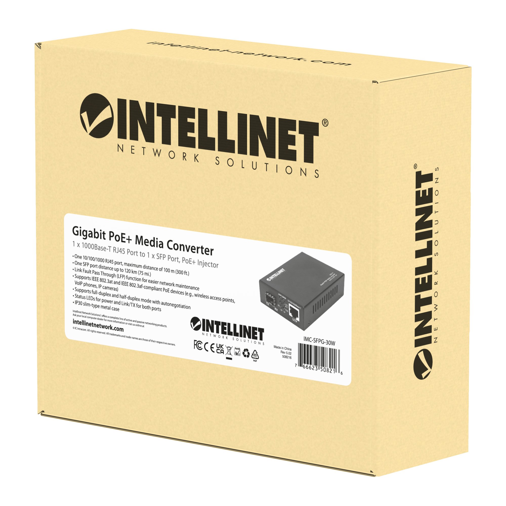 Media Converter Gigabit PoE+ INTELLINET - immagine 2