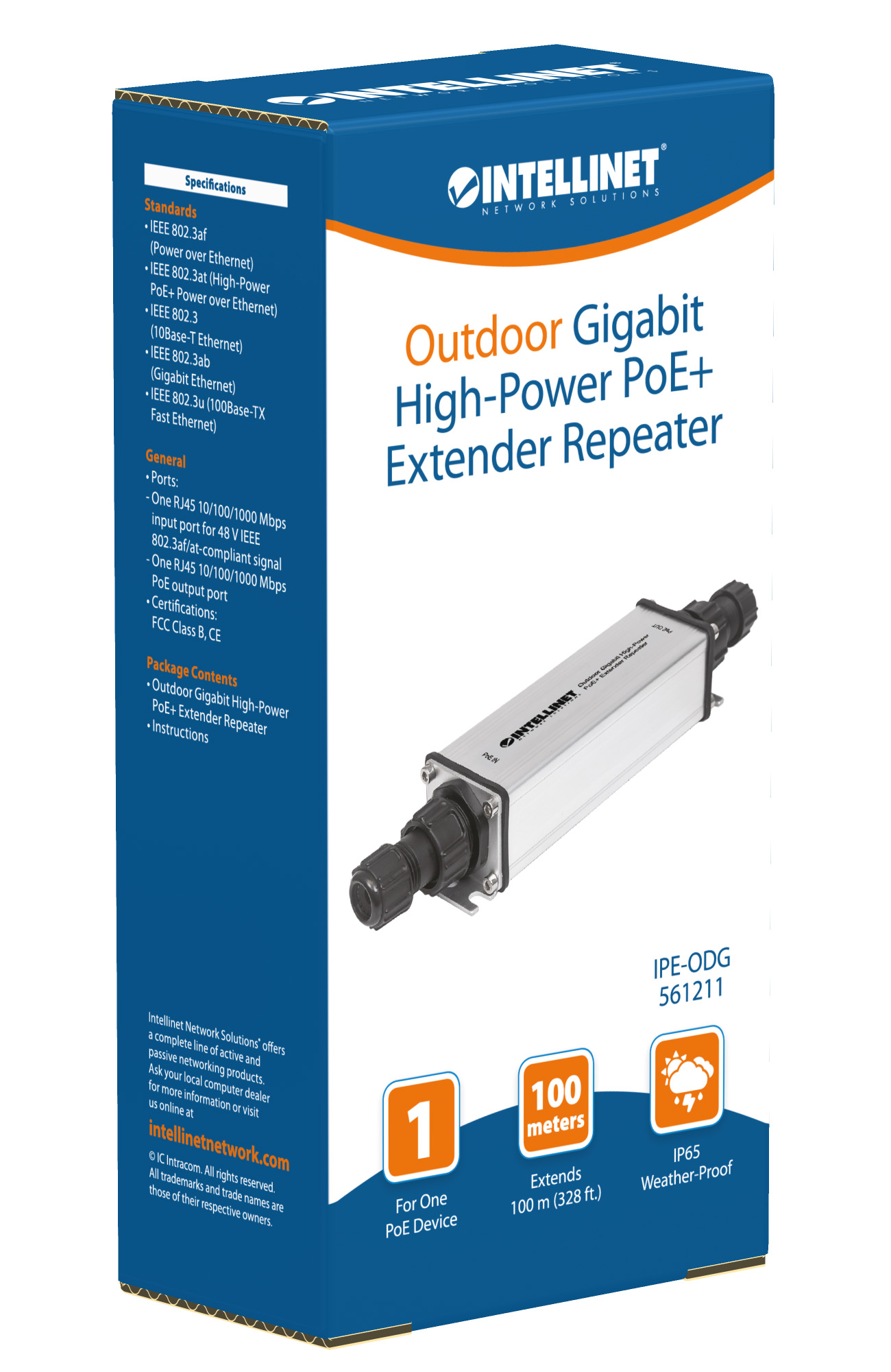 Extender Repeater PoE+ Gigabit High-Power per Esterno INTELLINET - immagine 2
