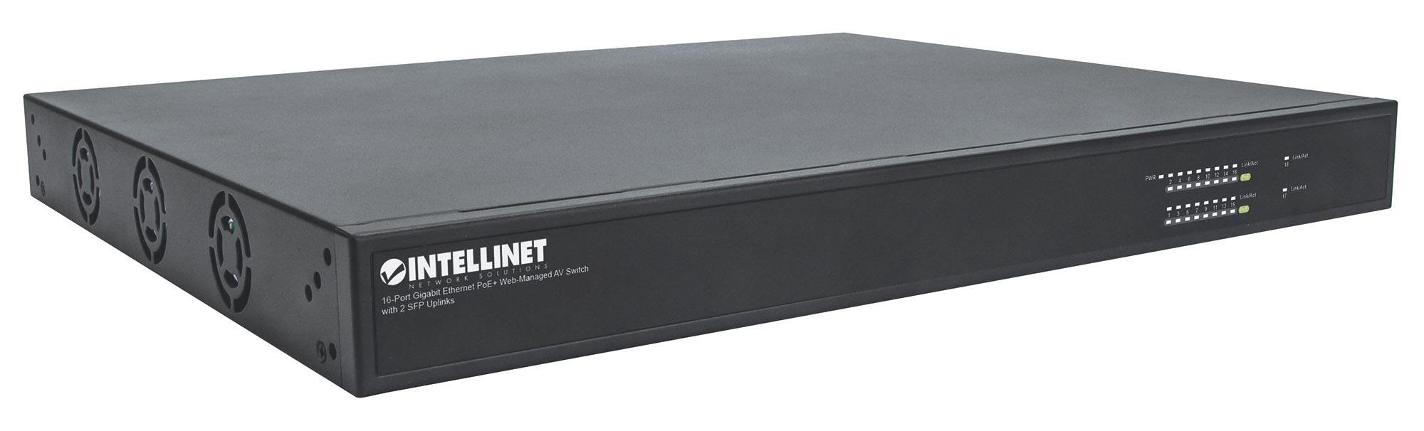 Switch AV Gigabit Ethernet PoE+ a 16 porte 2 SFP INTELLINET - immagine 2