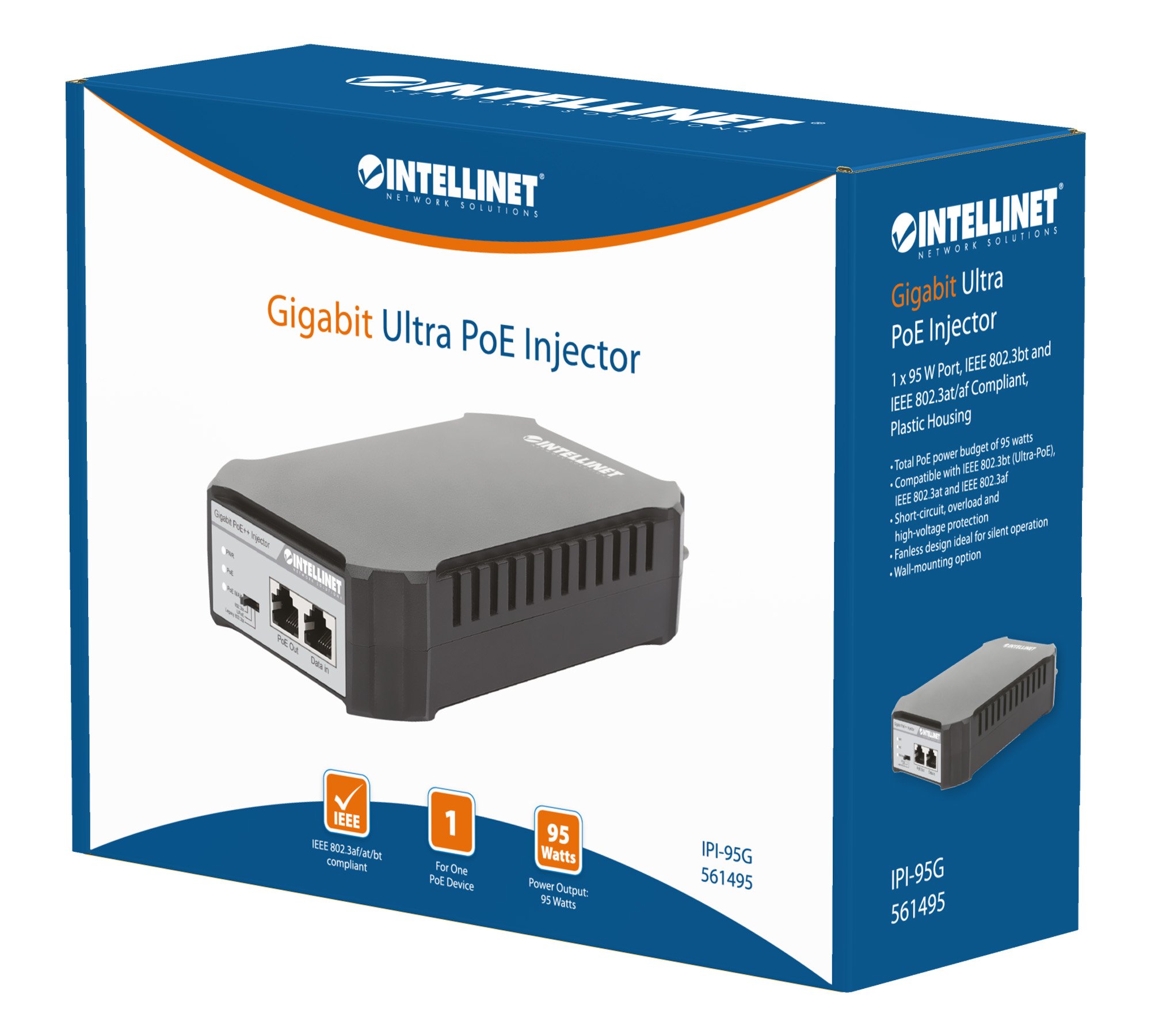 Iniettore Ultra PoE Gigabit INTELLINET - immagine 2