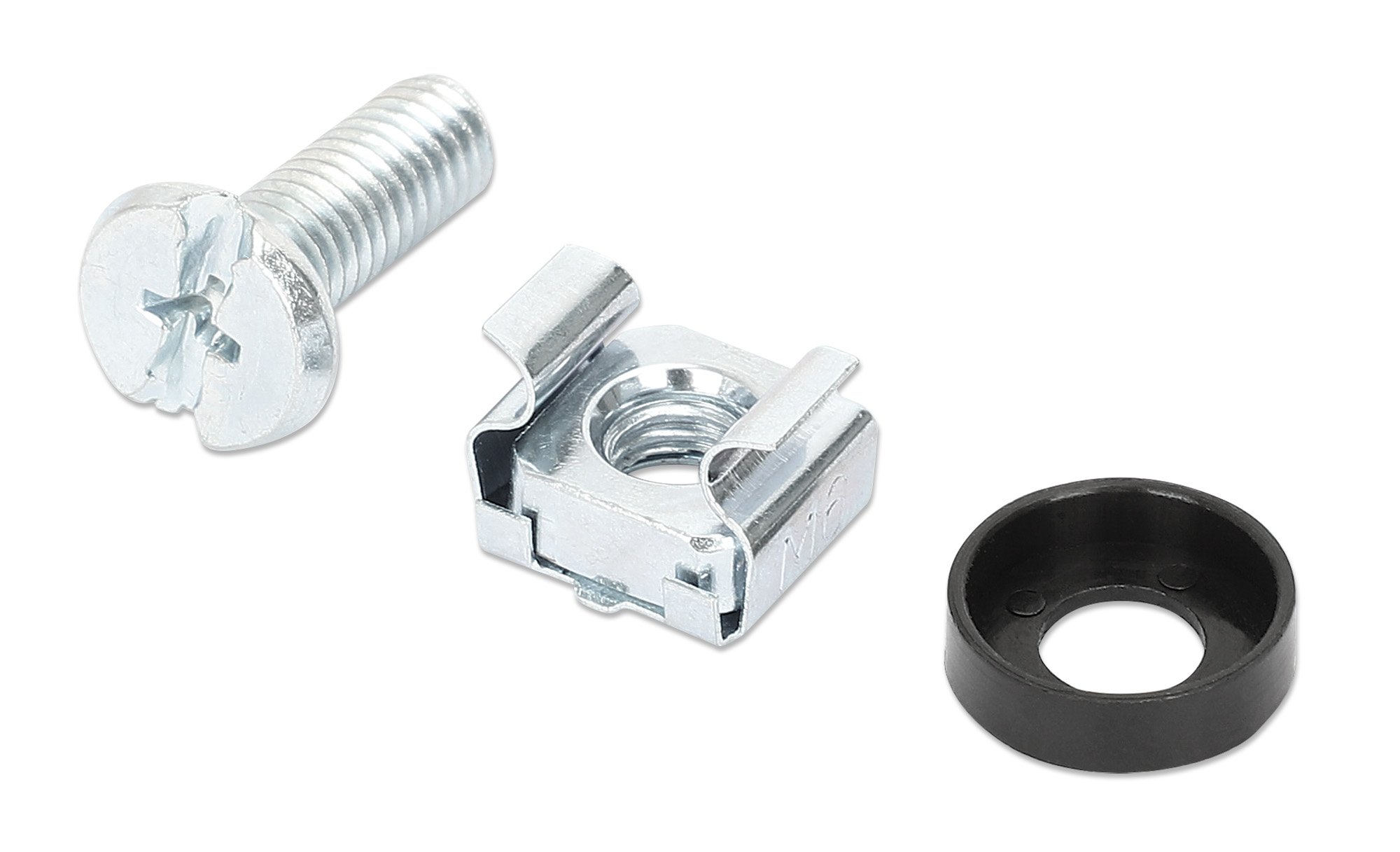 Kit Set 100 Viti, 100 Dadi e 100 Rondelle per Montaggio Rack Silver INTELLINET - immagine 2