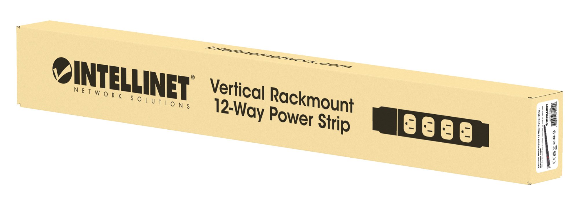 Multipresa Verticale per Rack 12 Posti Spina Schuko Angolata INTELLINET - immagine 2