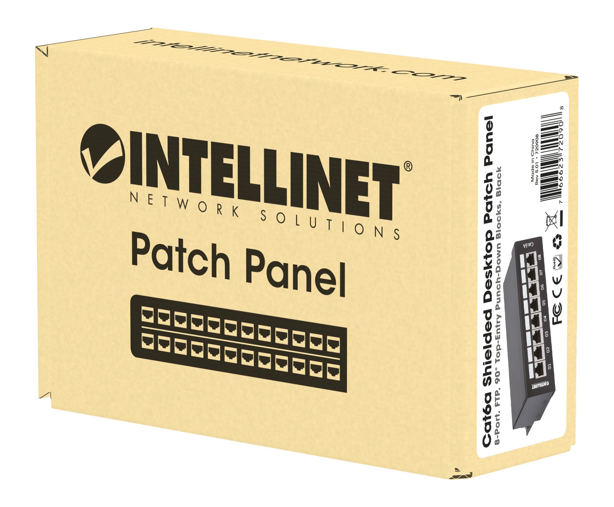 Pannello Patch 8 Posti Cat6A Schermato da Scrivania Nero INTELLINET - immagine 2