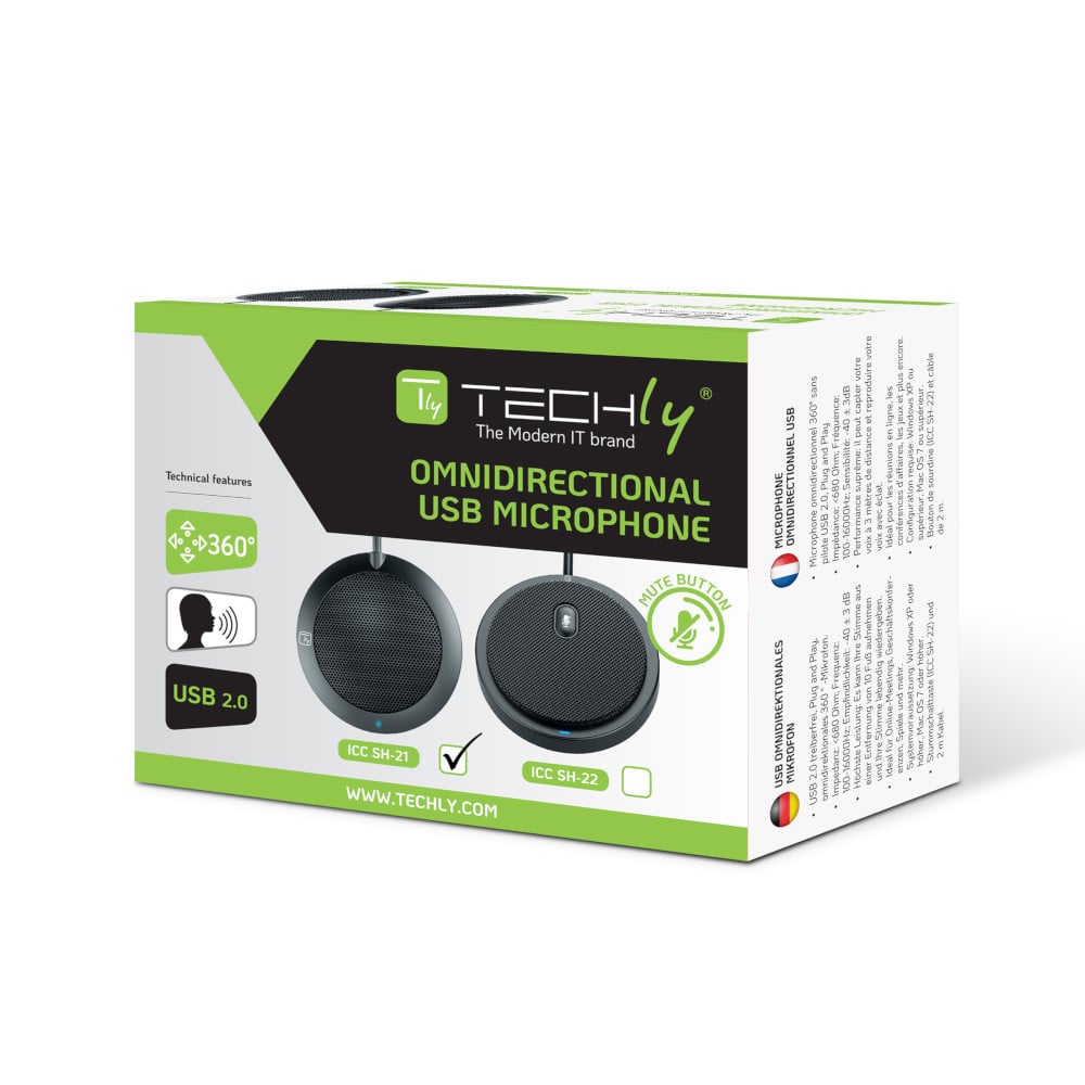 Microfono USB Omnidirezionale da Conferenza TECHLY - immagine 2