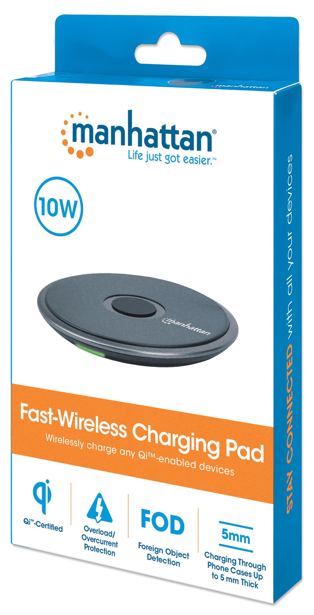 Pad di Ricarica Wireless Veloce 10W Nero MANHATTAN - immagine 2