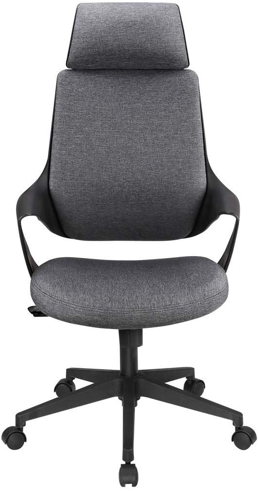 Sedia per Ufficio con Schienale Alto Design Moderno Grigio TECHLY - immagine 2