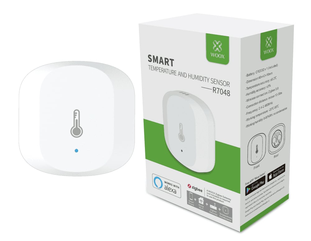 Sensore Smart Temperatura e Umidità, R7048 Zigbee WOOX - immagine 2