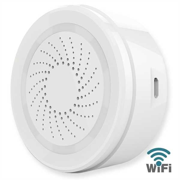 Sirena Allarme Smart Controllo vocale Alexa, Google Home Bianco FONTASTIC - immagine 2