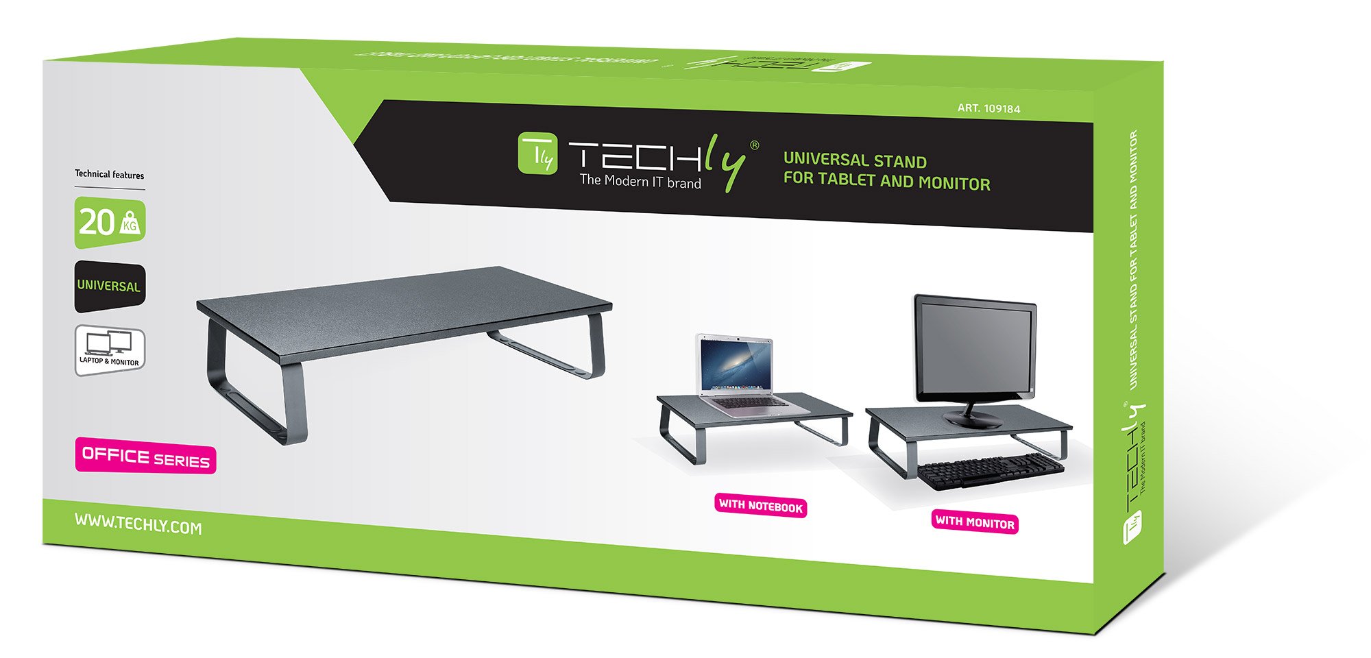 Stand Supporto di Rialzo per Monitor Laptop da Scrivania TECHLY - immagine 2