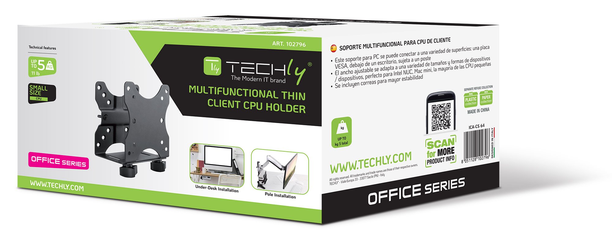 Supporto multifunzione per PC Thin Client TECHLY - immagine 2