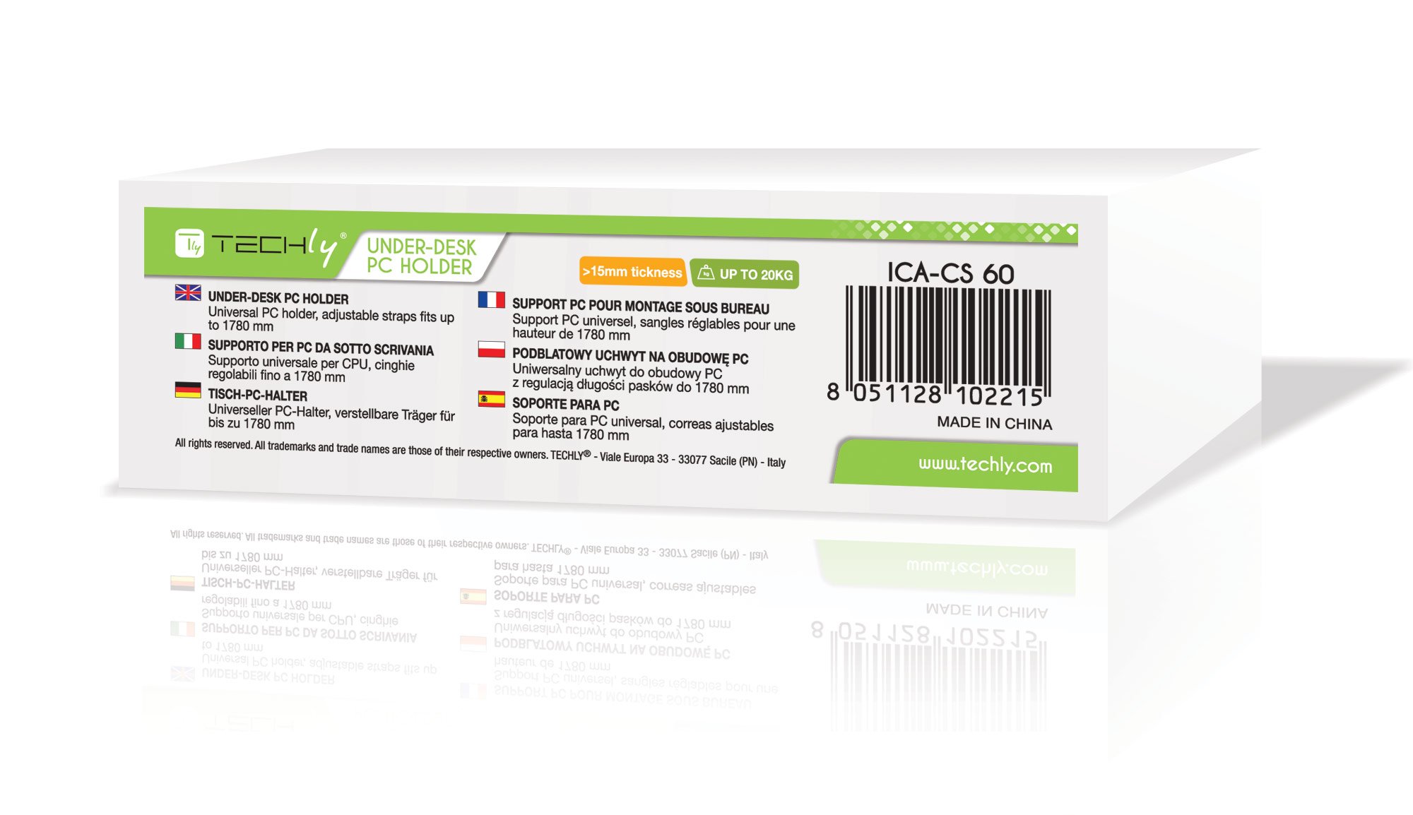 Supporto per PC da sotto scrivania TECHLY - immagine 2