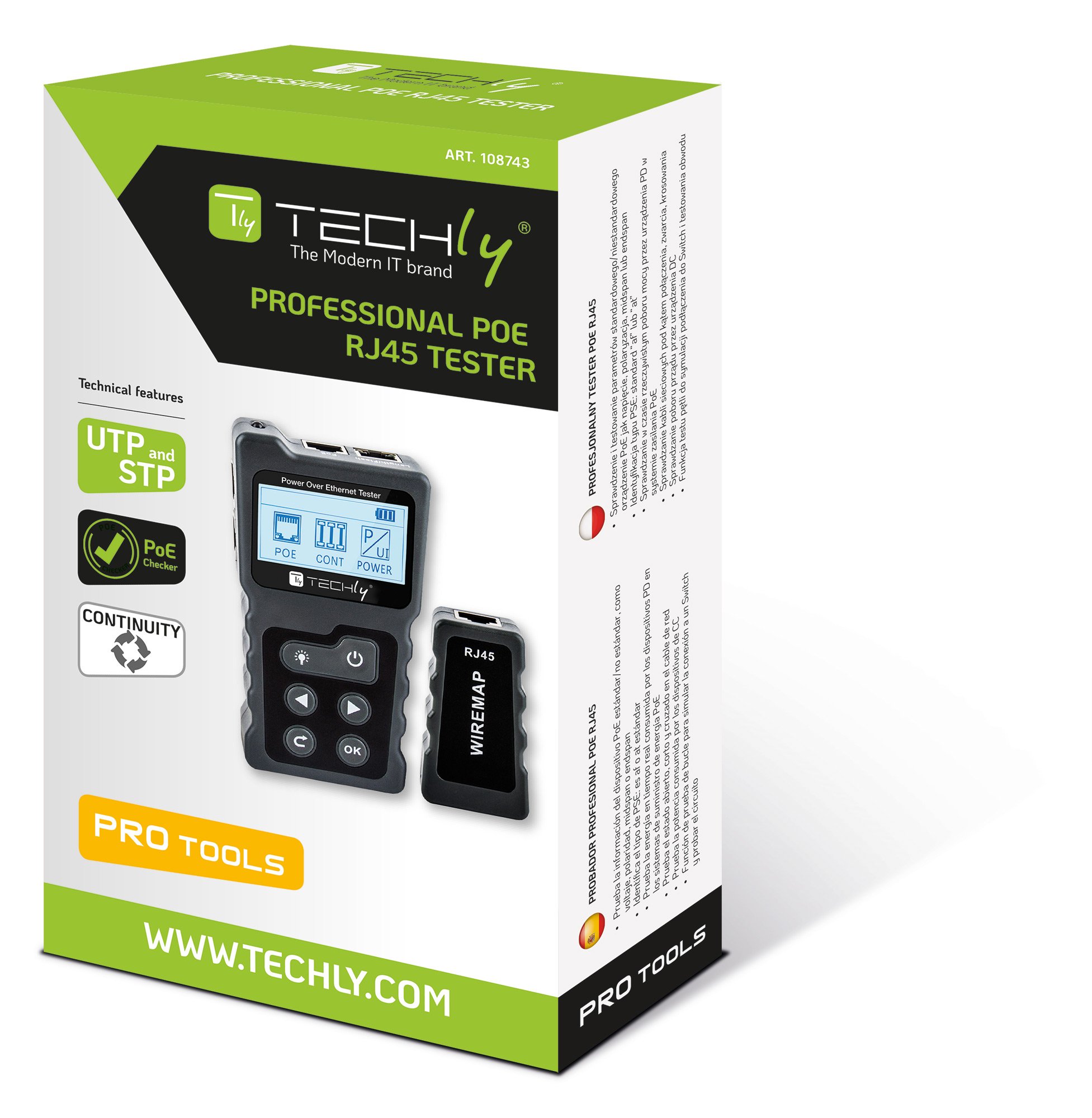 Tester Professionale PoE RJ45 TECHLY - immagine 2