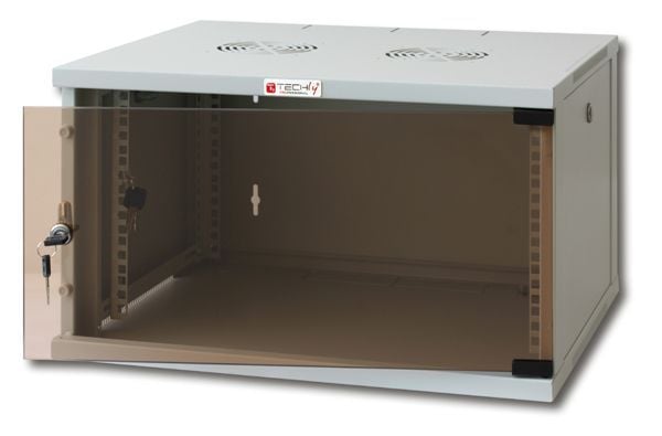 Armadio Rack 19'' a Muro 9U prof. 450 Grigio Assemblato TECHLY PROFESSIONAL