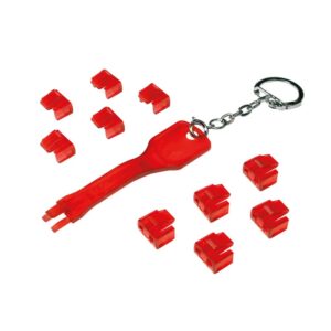 Blocca porte RJ45 rosso 10 serrature e 1 chiave LOGILINK