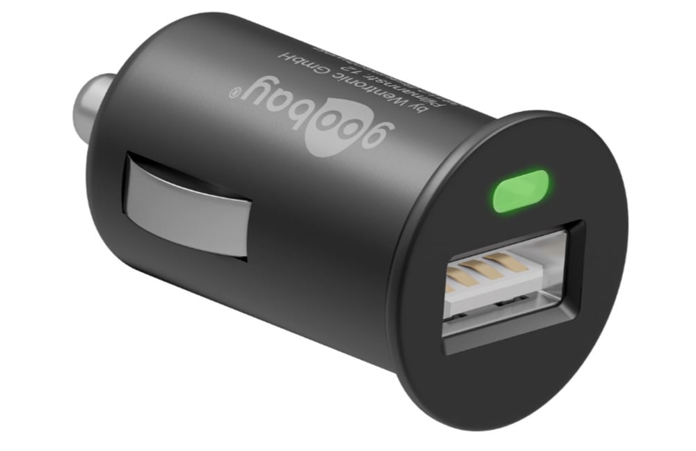Caricatore Compatto da Auto 1 porta USB con uscita 1A Nero GOOBAY