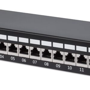 Pannello Patch 12 Posti Cat6a Schermato da Scrivania Nero INTELLINET