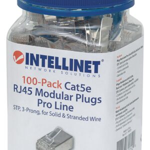 Confezione 100 Plug Modulari Pro Line RJ45 Cat.5e STP INTELLINET